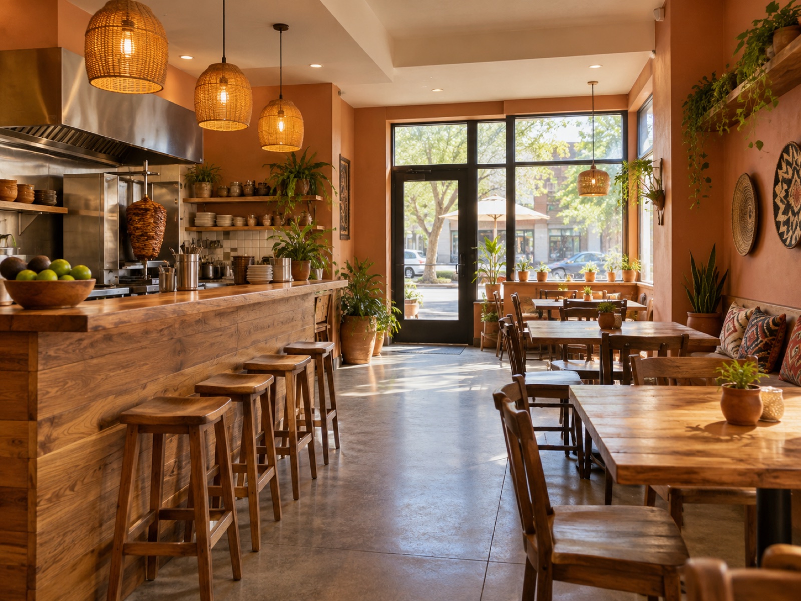 Counter seats and tables inside the shop (AI sample photo)
